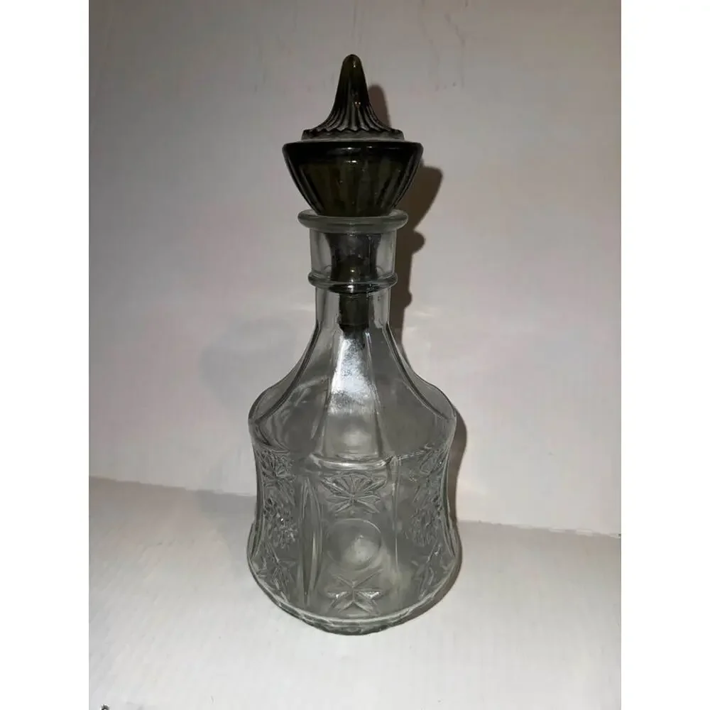 Vintage Genie Bottle Elegant Clear Crystal Spirit Decanter With Stopper